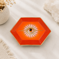 16cm Orange All Seeing Eye Ceramic Trinket Dish