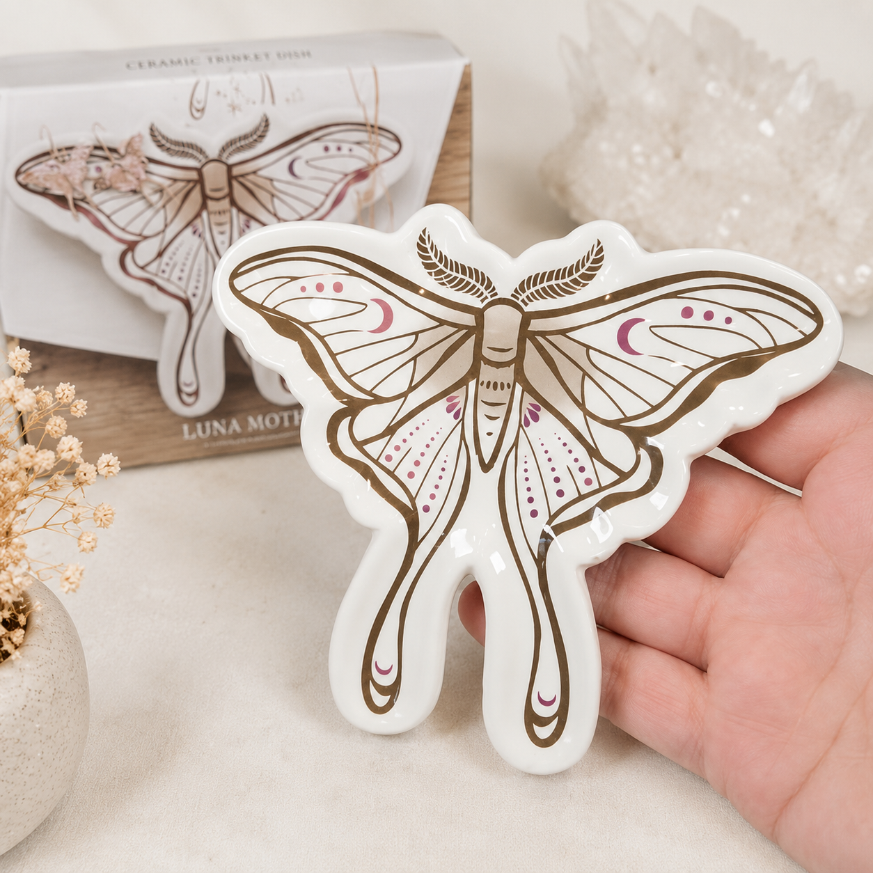 Luna Moth Ceramic Trinket Dish