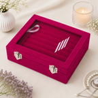 Hot Pink Velvet Ring Box
