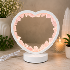 Large Rose Quartz Heart LED USB Lamp