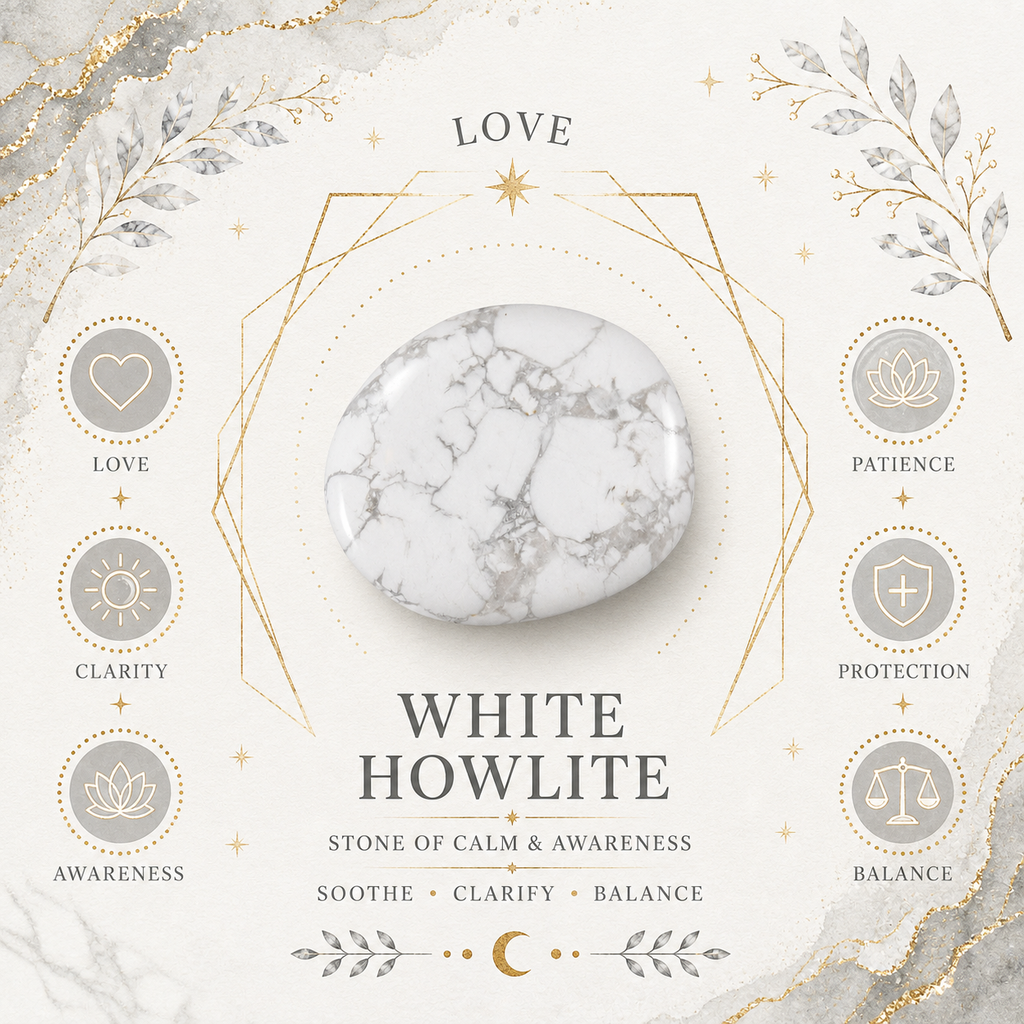 3cm Gemstone Heart - White Howlite