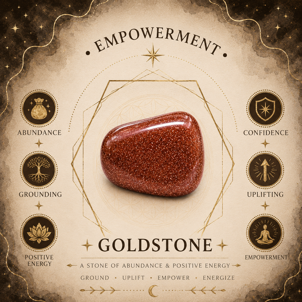 Goldstone Oval Shape Worry Stone (Thumb Stone)