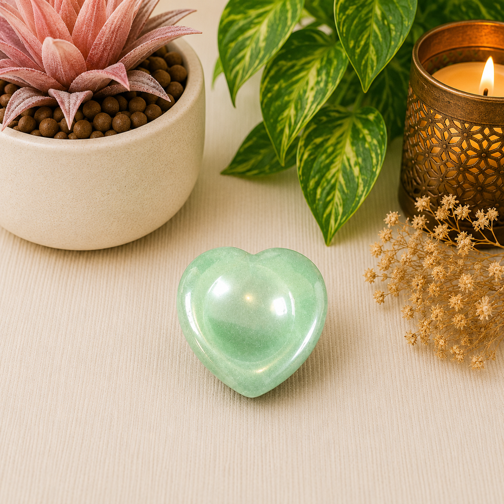 Aventurine Heart Shape Worry Stone (Thumb Stone)