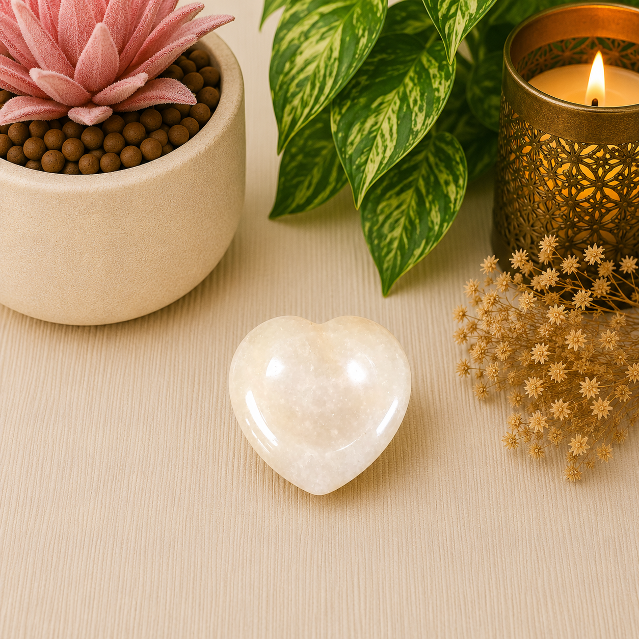 Yellow Aventurine Heart Shape Worry Stone (Thumb Stone)