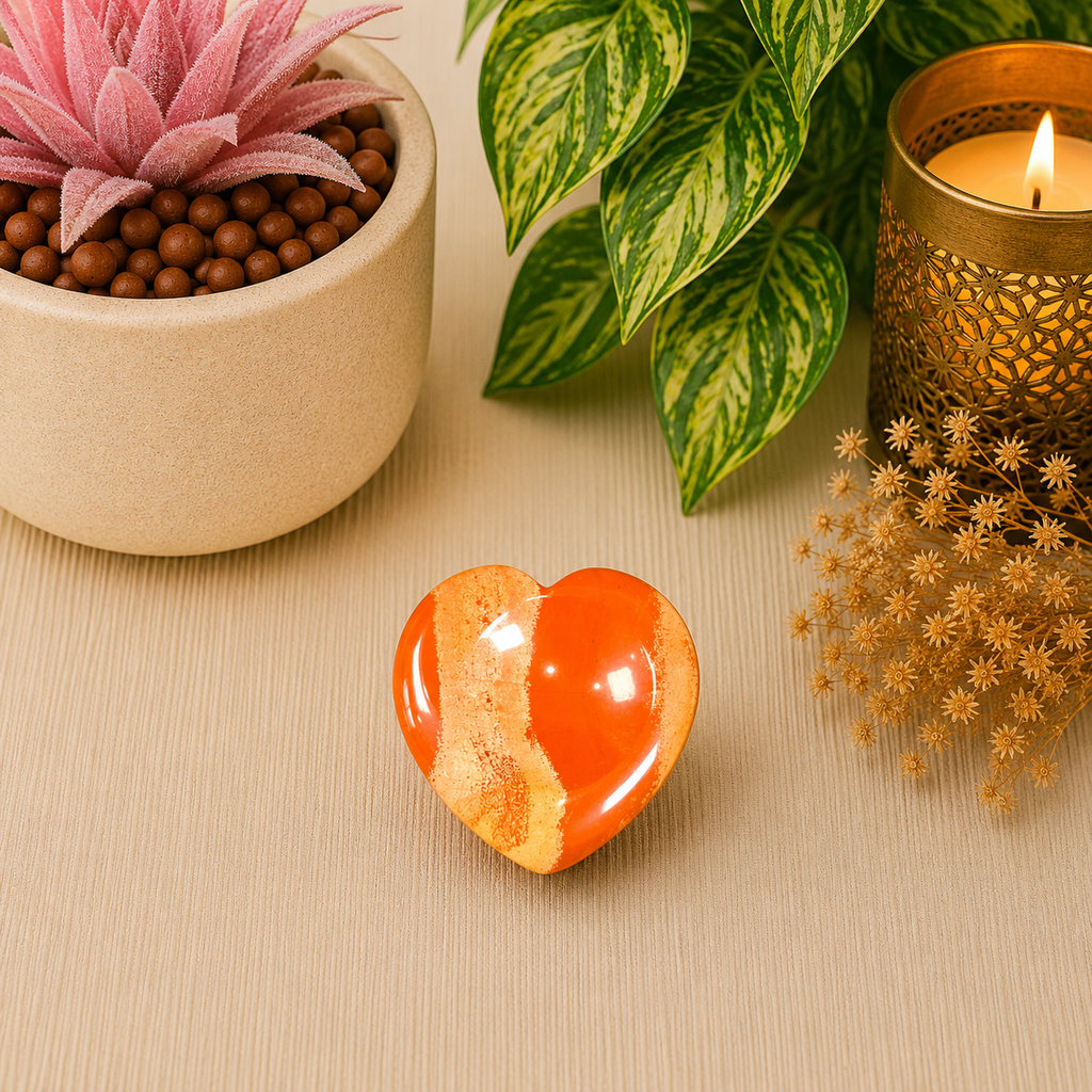 Red Jasper Heart Shape Worry Stone (Thumb Stone)