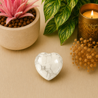 White Howlite Heart Shape Worry Stone (Thumb Stone)