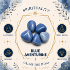 Blue Aventurine Oval Shape Worry Stone (Thumb Stone)