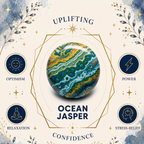 Ocean Jasper Oval Shape Worry Stone (Thumb Stone)