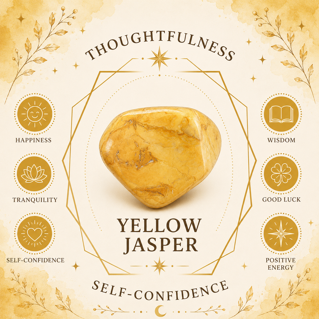 Yellow Jasper Oval Shape Worry Stone (Thumb Stone)