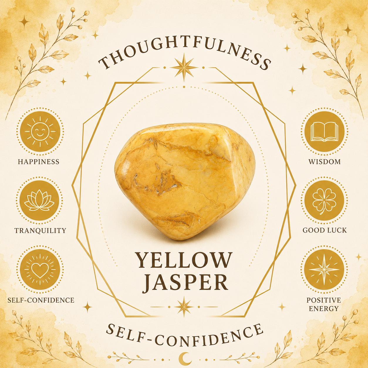 Yellow Jasper Oval Shape Worry Stone (Thumb Stone)