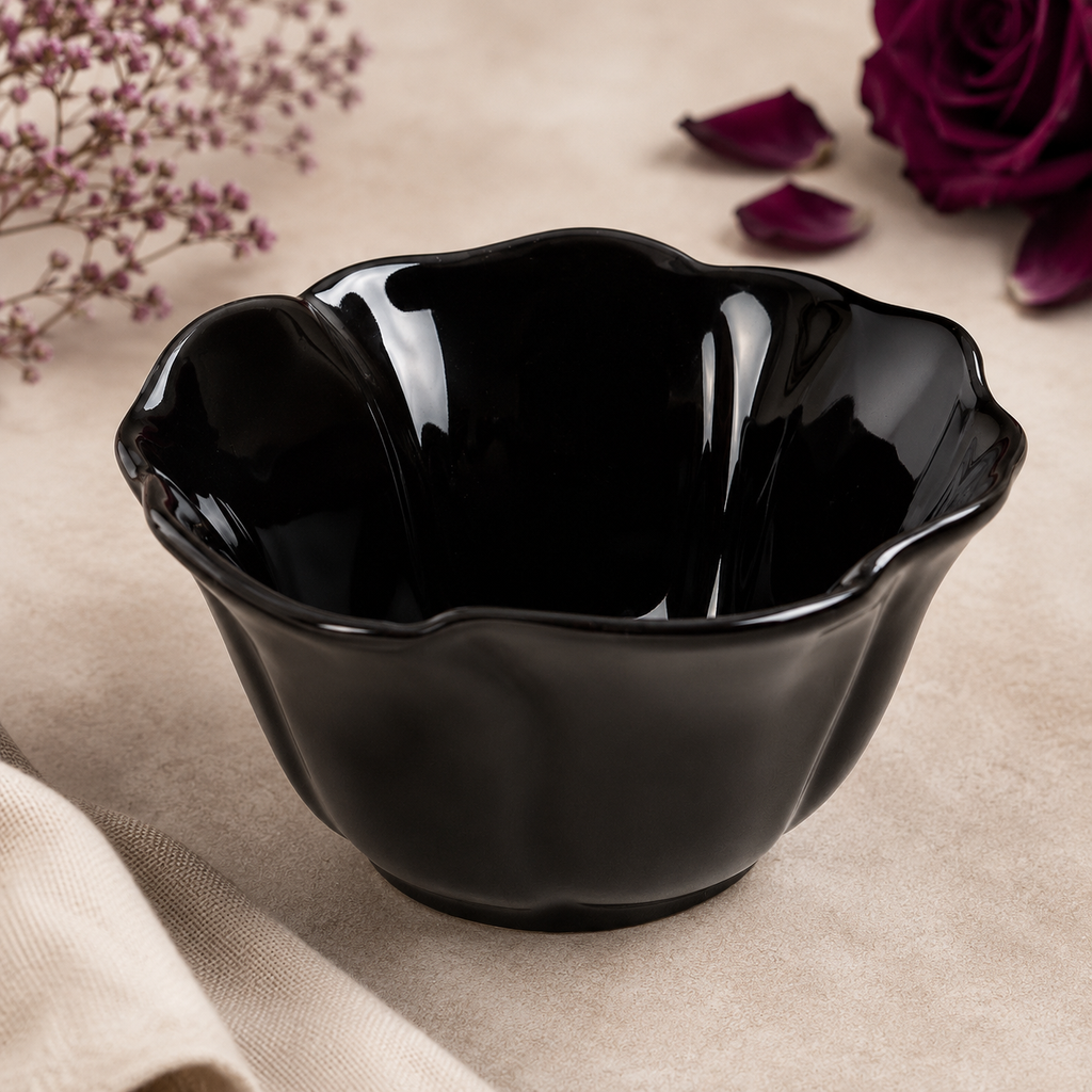 10cm Black Rose Ceramic Trinket Dish