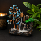 Apatite Chip Waterfall Backflow Incense Burner & 20 Cones