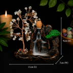 Labradorite Chip Waterfall Backflow Incense Burner & 20 Cones