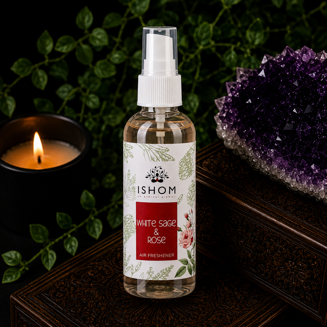 100ml Ishom White Sage and Rose Cleansing Spray