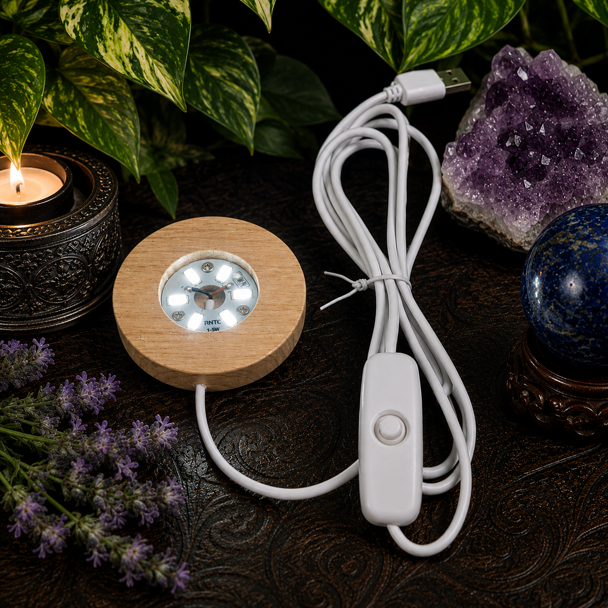USB Cool White Light LED Sphere Stand