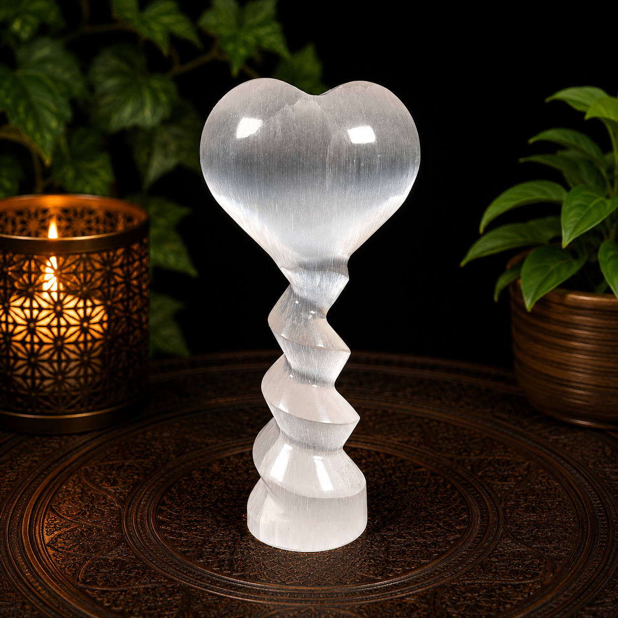 Selenite Heart Spiral
