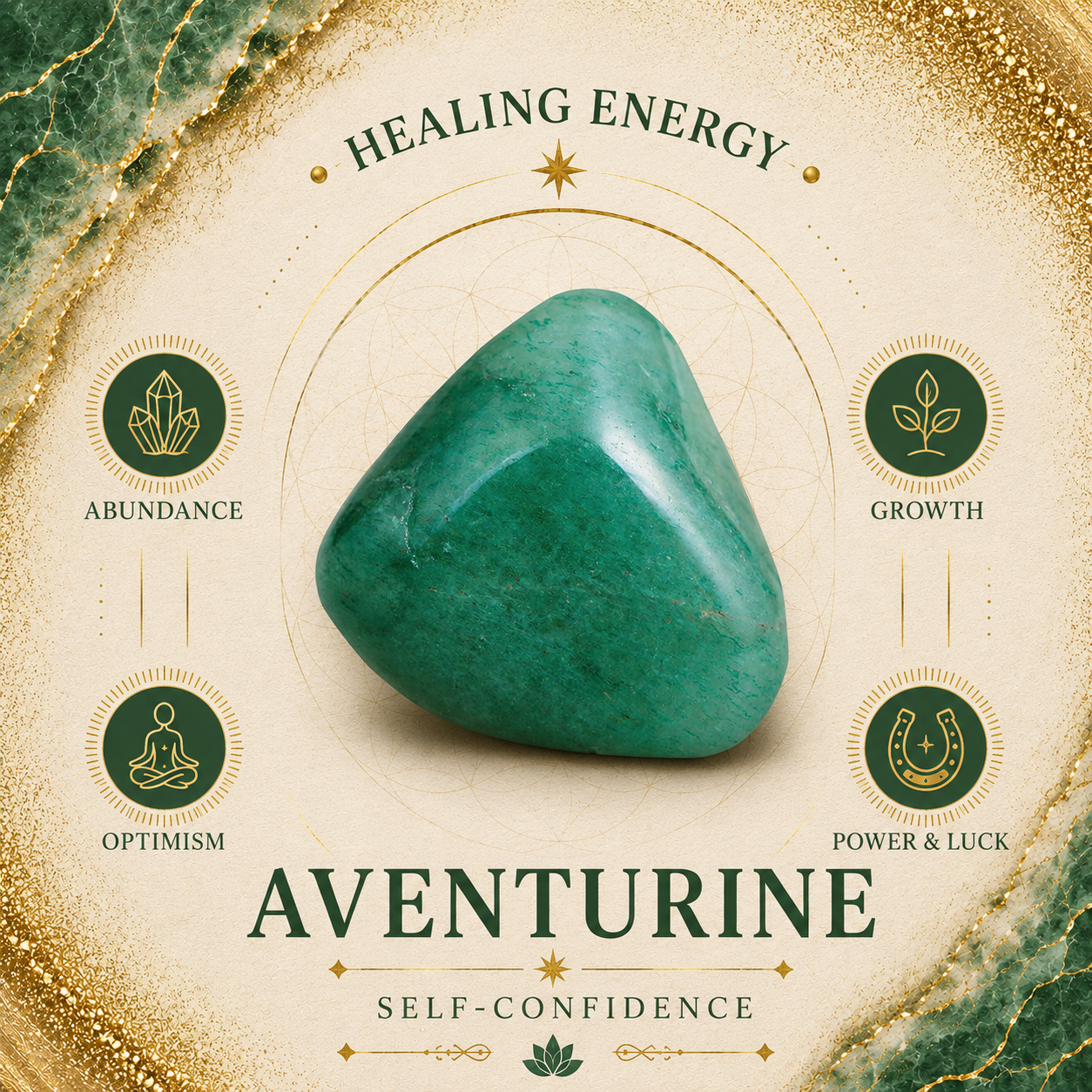 3cm Gemstone Heart - Aventurine
