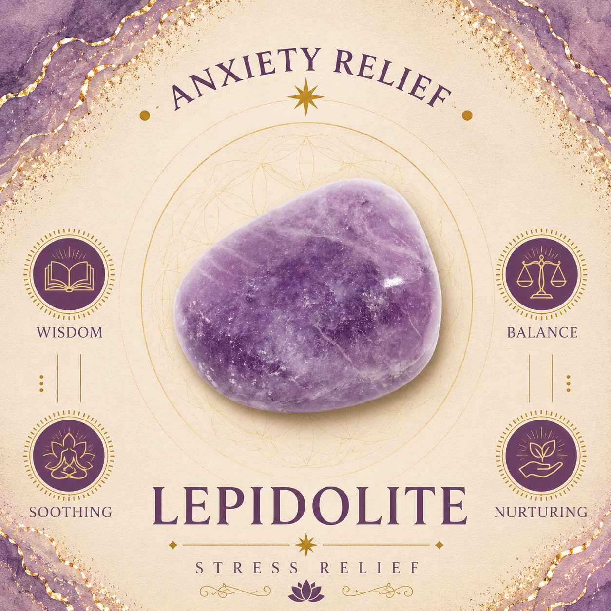 3cm Gemstone Heart - Lepidolite