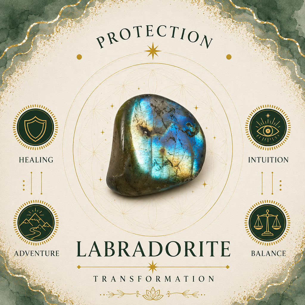 3cm Gemstone Heart - Labradorite