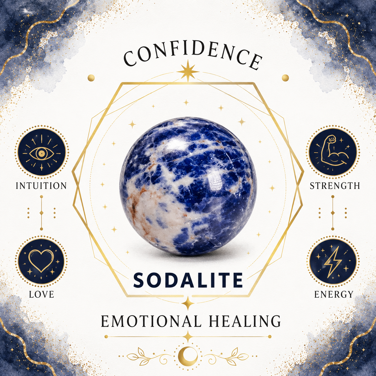 3cm Gemstone Heart - Sodalite