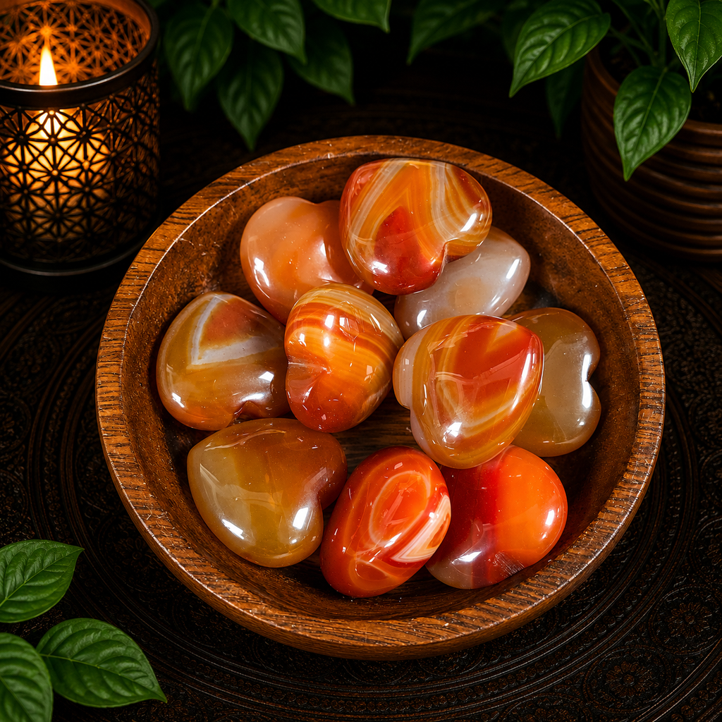 3cm Gemstone Heart - Carnelian