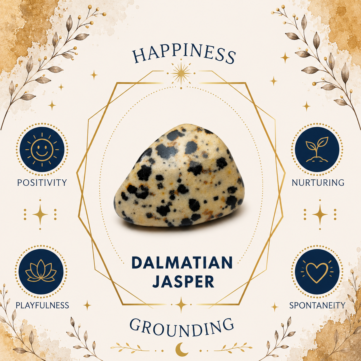 3cm Gemstone Heart - Dalmatian Jasper