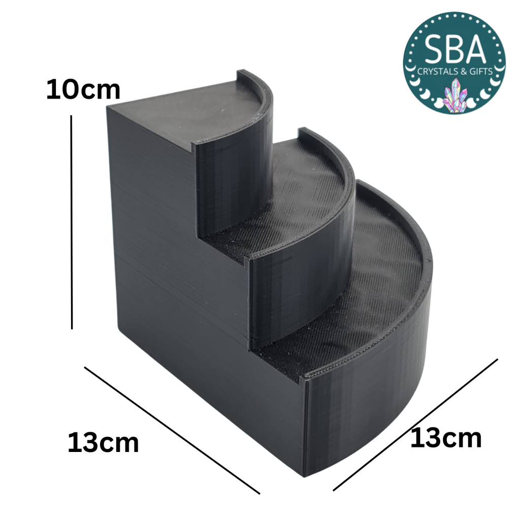 Large Gemstone Corner Display Stand - Black