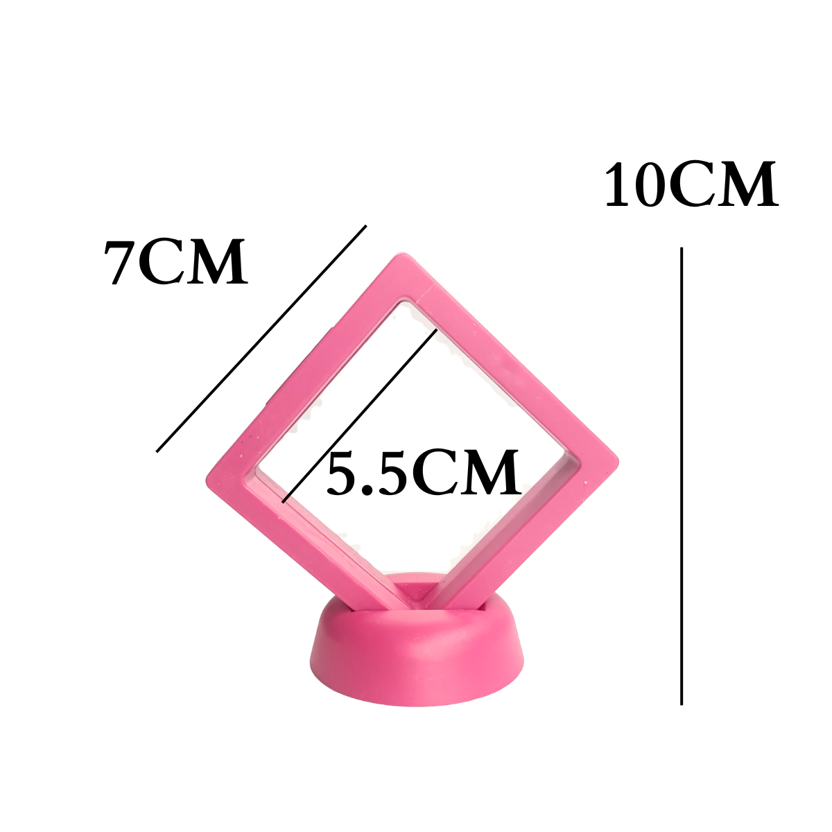 7cm Small Square Floating Display Stand - Dark Pink
