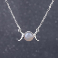 Triple Moon Goddess Necklace - Agate