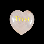 3cm Rose Quartz Heart with Affirmation - Trust