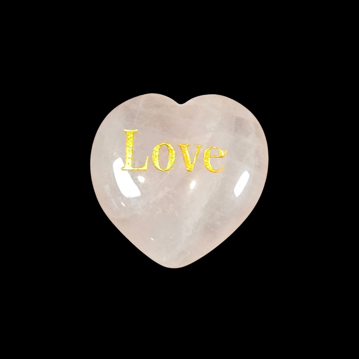 3cm Rose Quartz Heart with Affirmation - Love