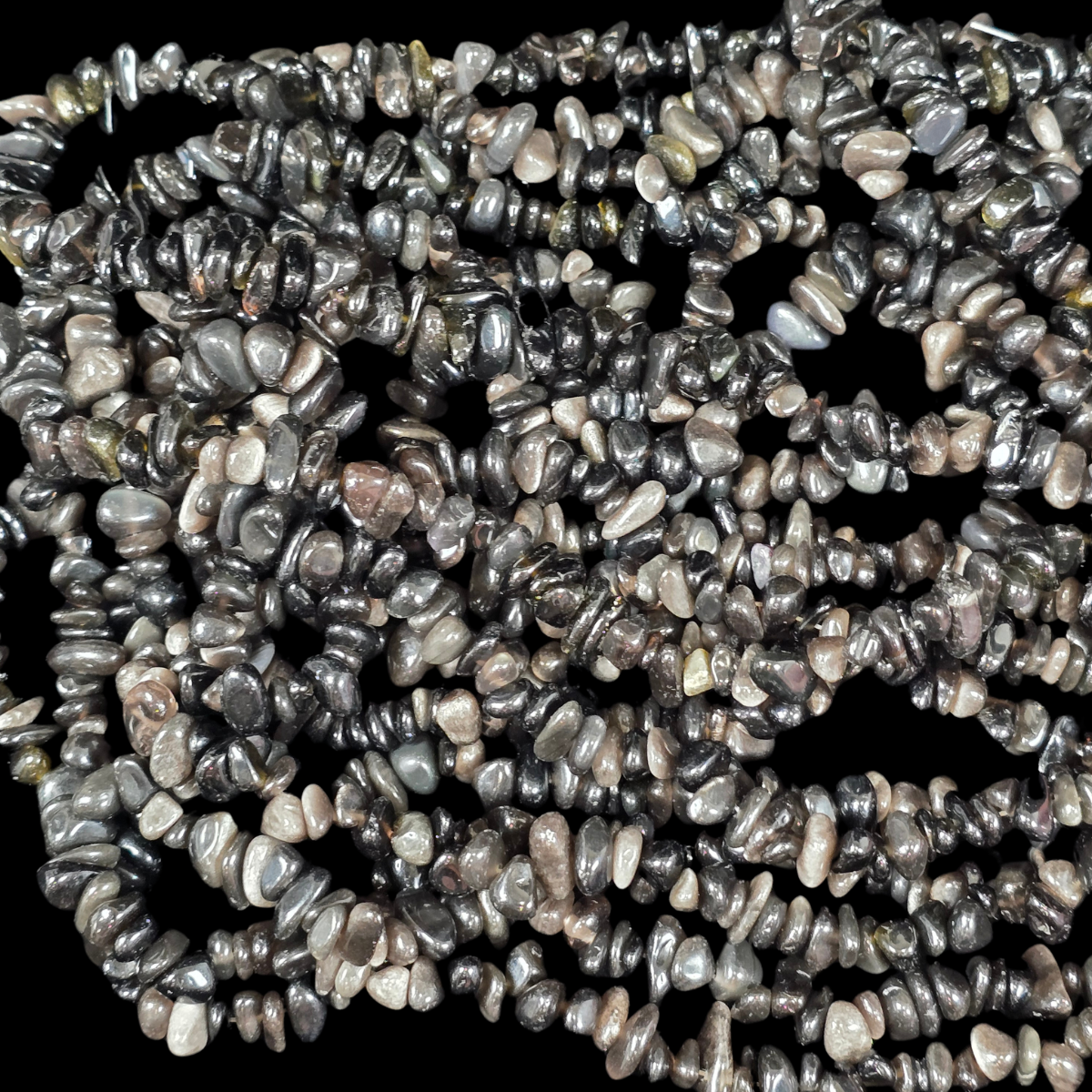 Silver Sheen Obsidian 75cm-80cm Chips Strand