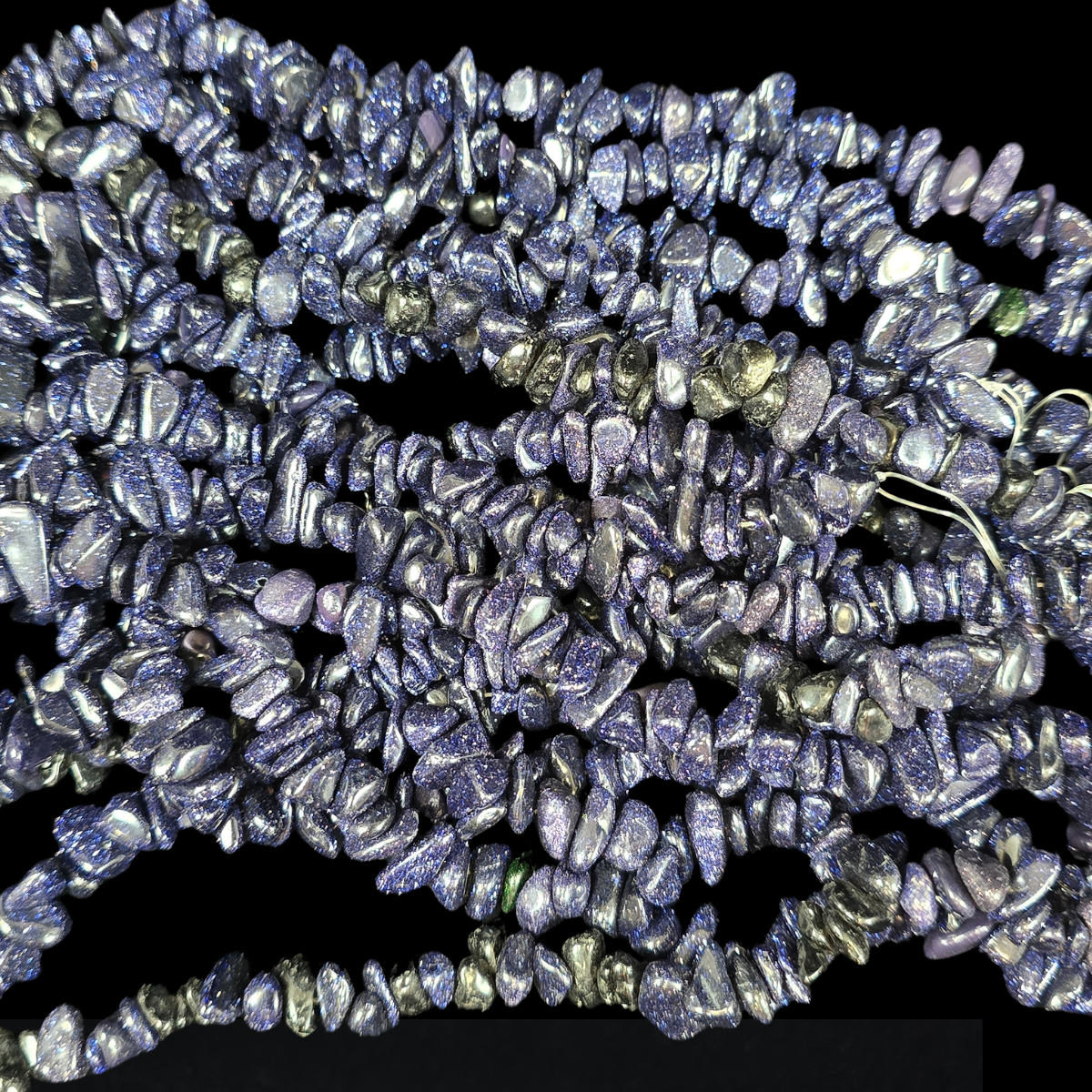 Blue Sandstone 75cm-80cm Chips Strand