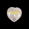 3cm Rose Quartz Heart with Affirmation - Wealth