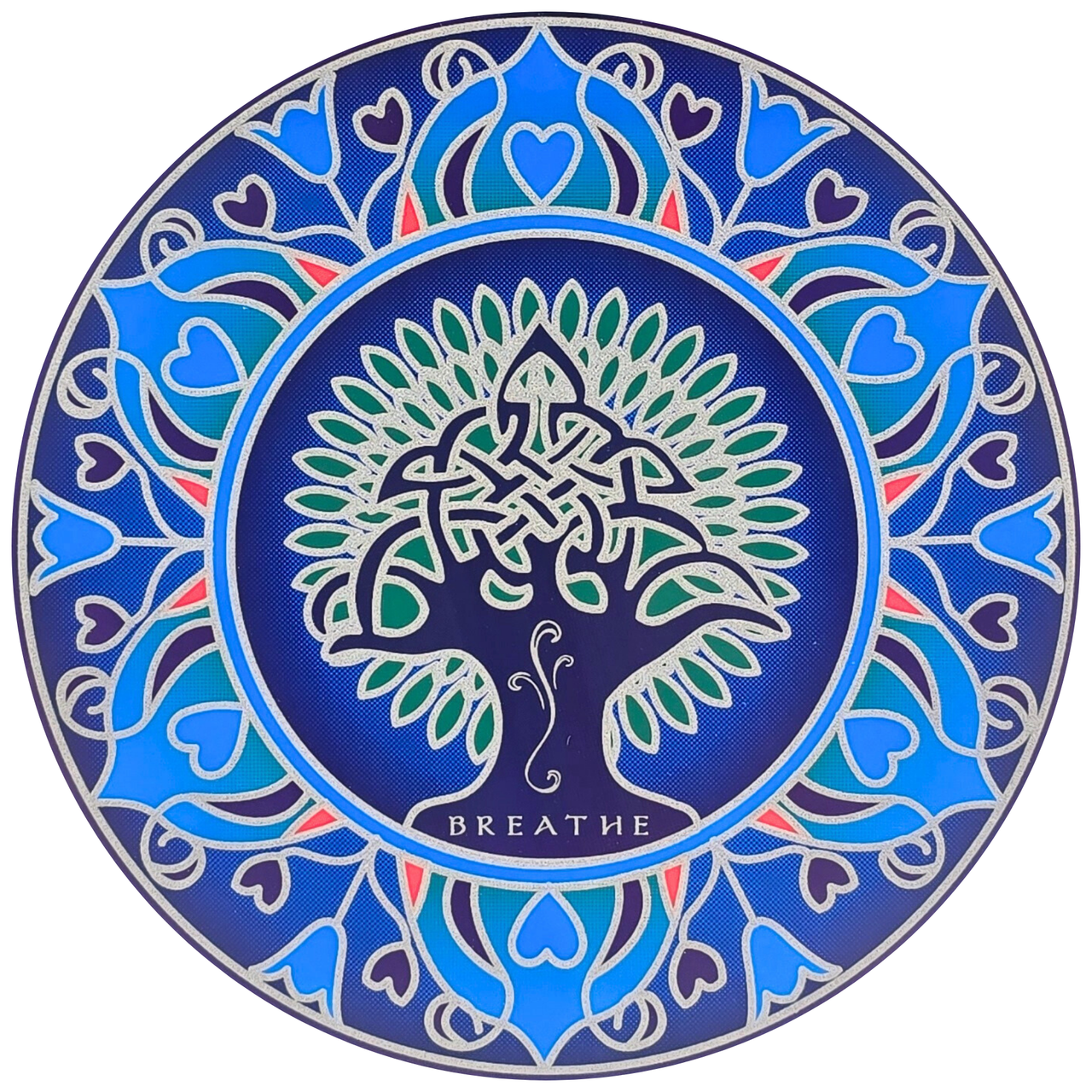 Earth Mandala 14cm Sunseal Glass Sticker