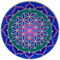 Sacred Flower of Life 14cm Sunseal Glass Sticker