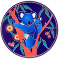 Oz Koala 14cm Sunseal Glass Sticker