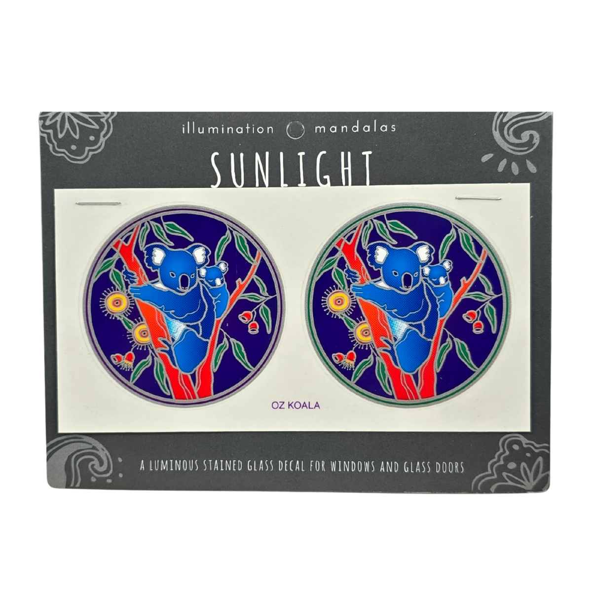 2 x Oz Koala 6cm Sunseal Glass Sticker