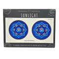 2 x Blue Om Mandala 6cm Sunseal Glass Sticker