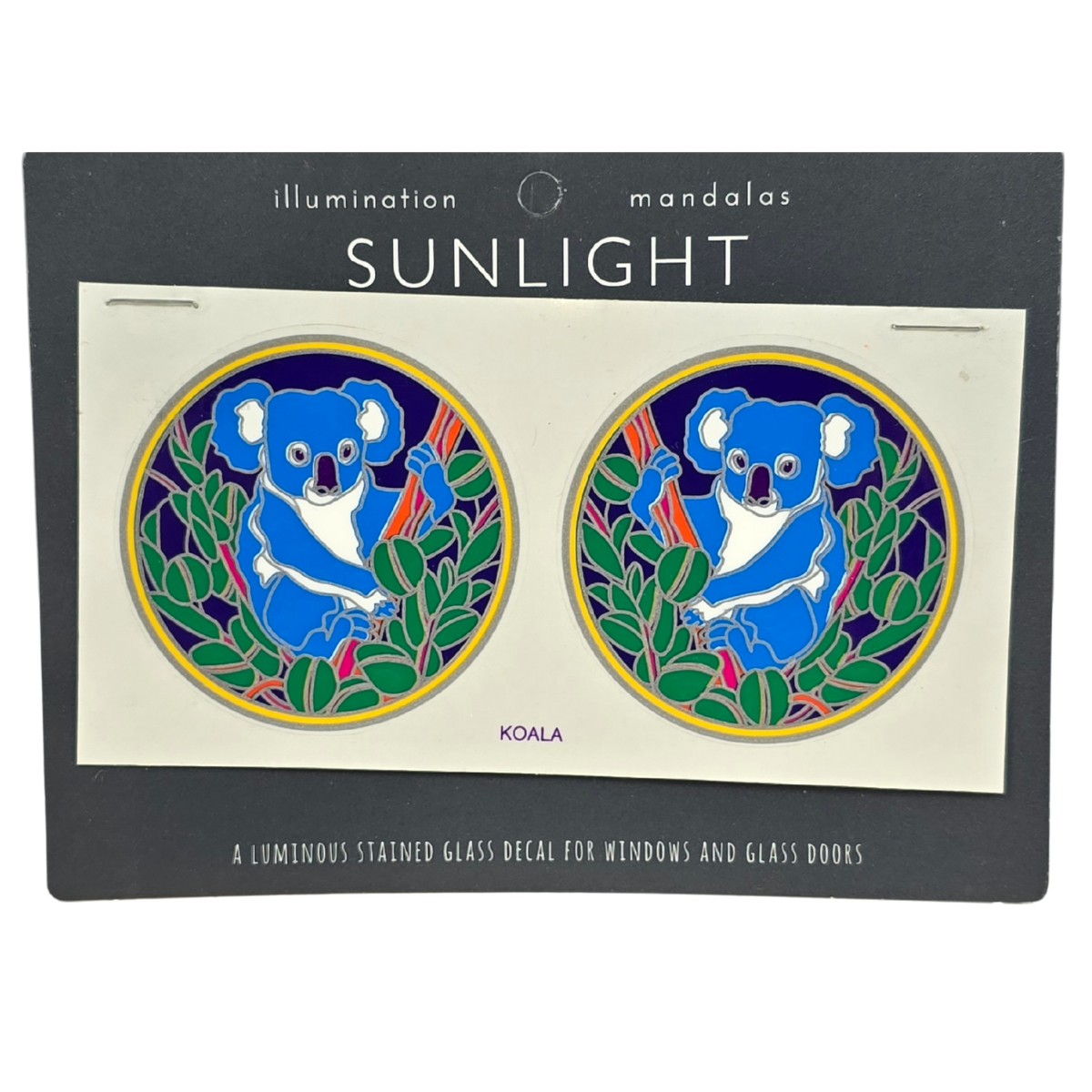 2 x Koala Mandala 6cm Sunseal Glass Sticker