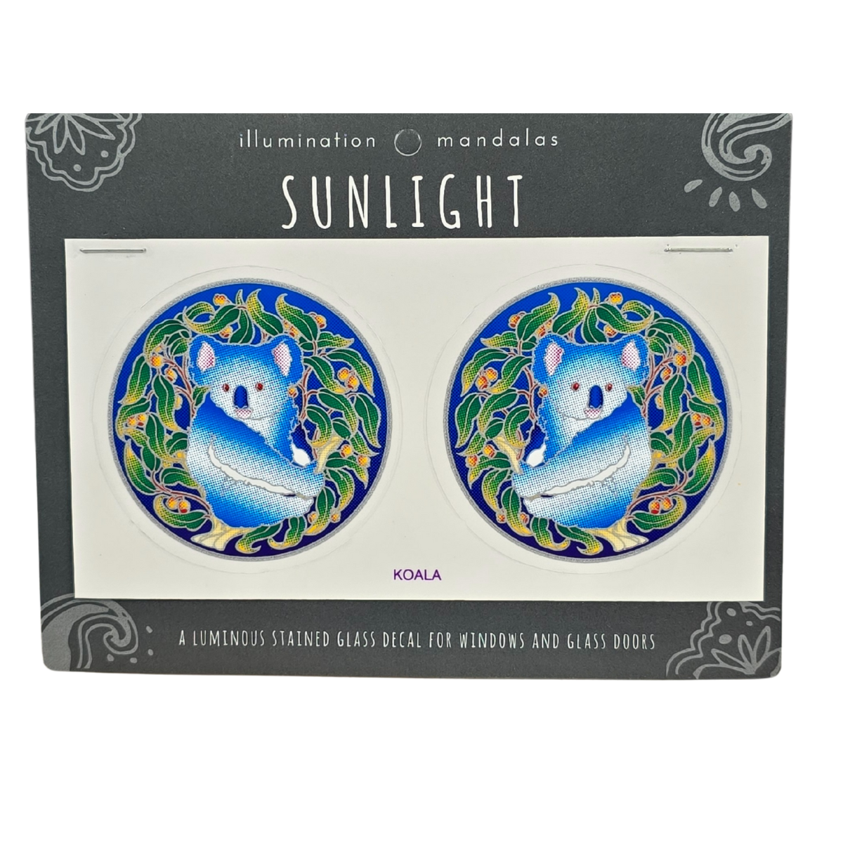 2 x Koala 6cm Sunseal Glass Sticker