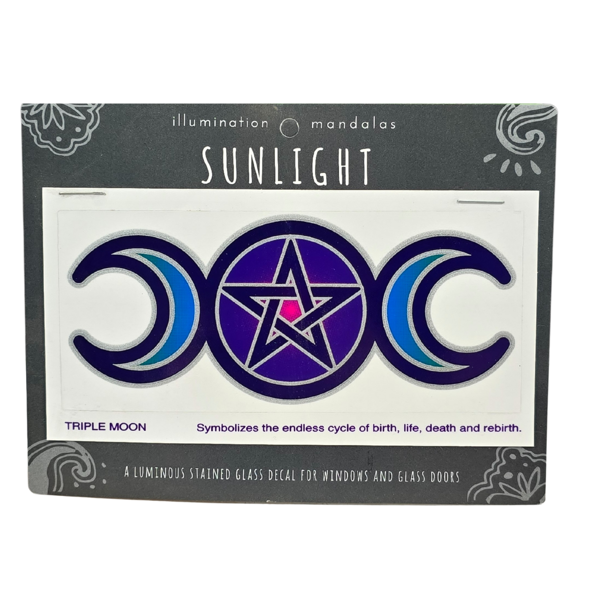 Triple Moon 12cm Sunseal Glass Sticker