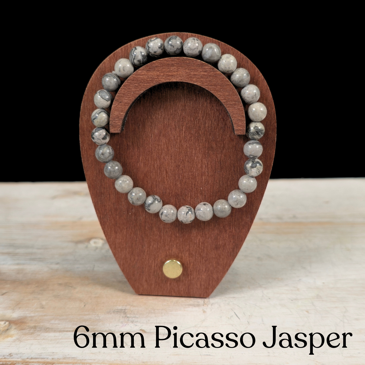 6mm Picasso Jasper Gemstone Bracelet