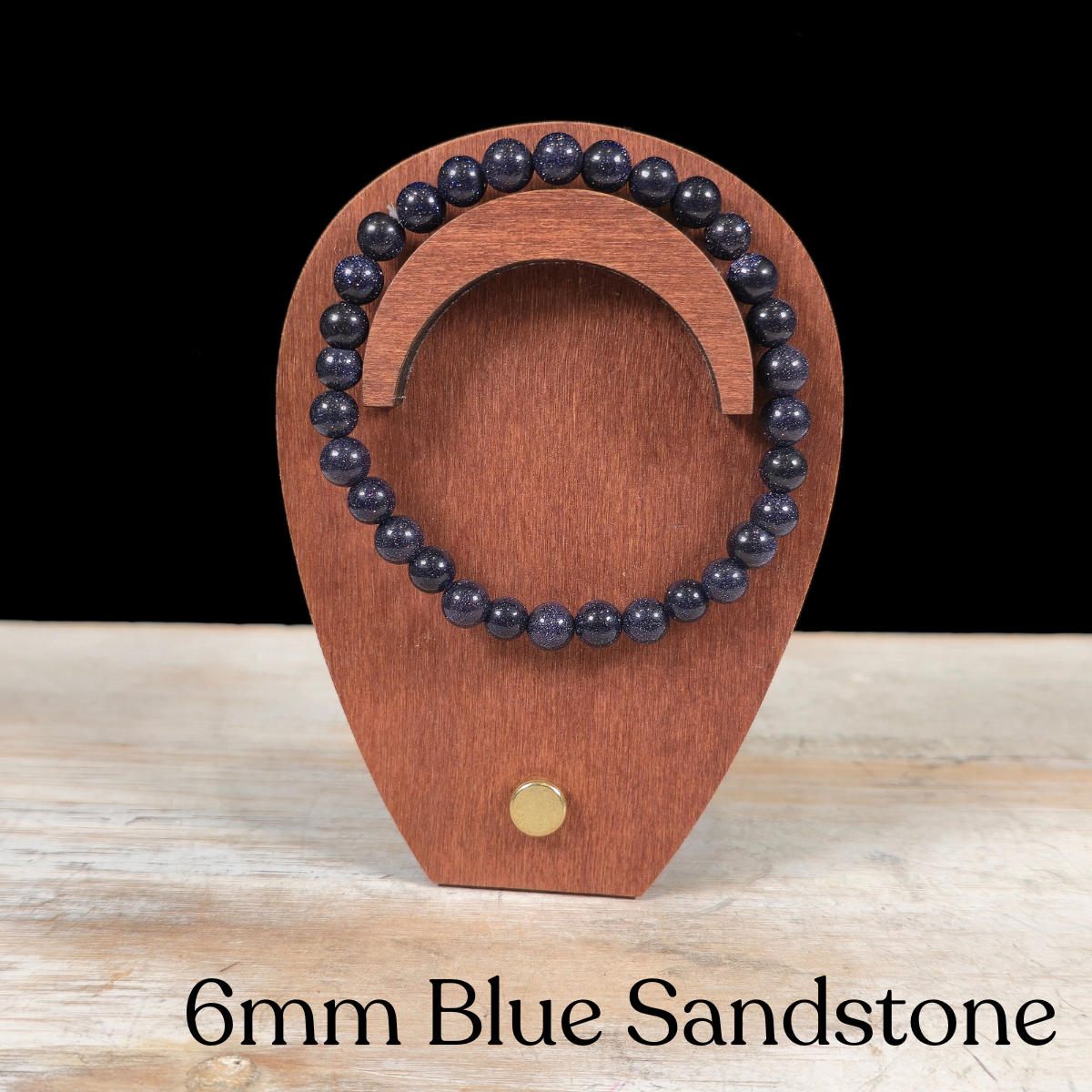 6mm Blue Sandstone Gemstone Bracelet