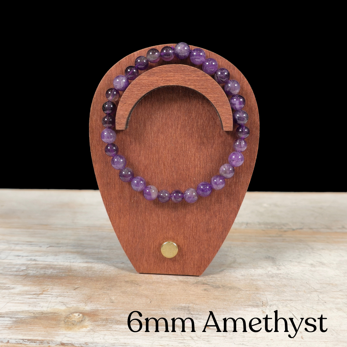6mm Amethyst Gemstone Bracelet