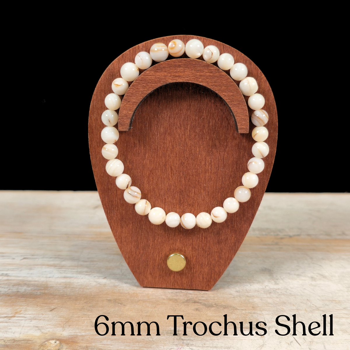 6mm Trochus Shell Gemstone Bracelet