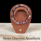 6mm Chevron Amethyst Gemstone Bracelet