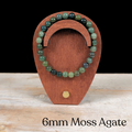 6mm Moss Agate Gemstone Bracelet