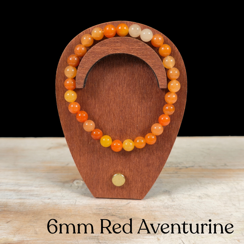 6mm Red Aventurine Gemstone Bracelet