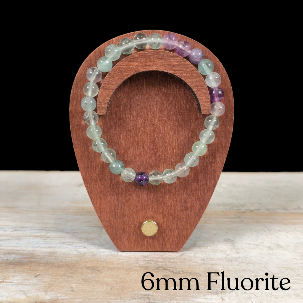 6mm Fluorite Gemstone Bracelet